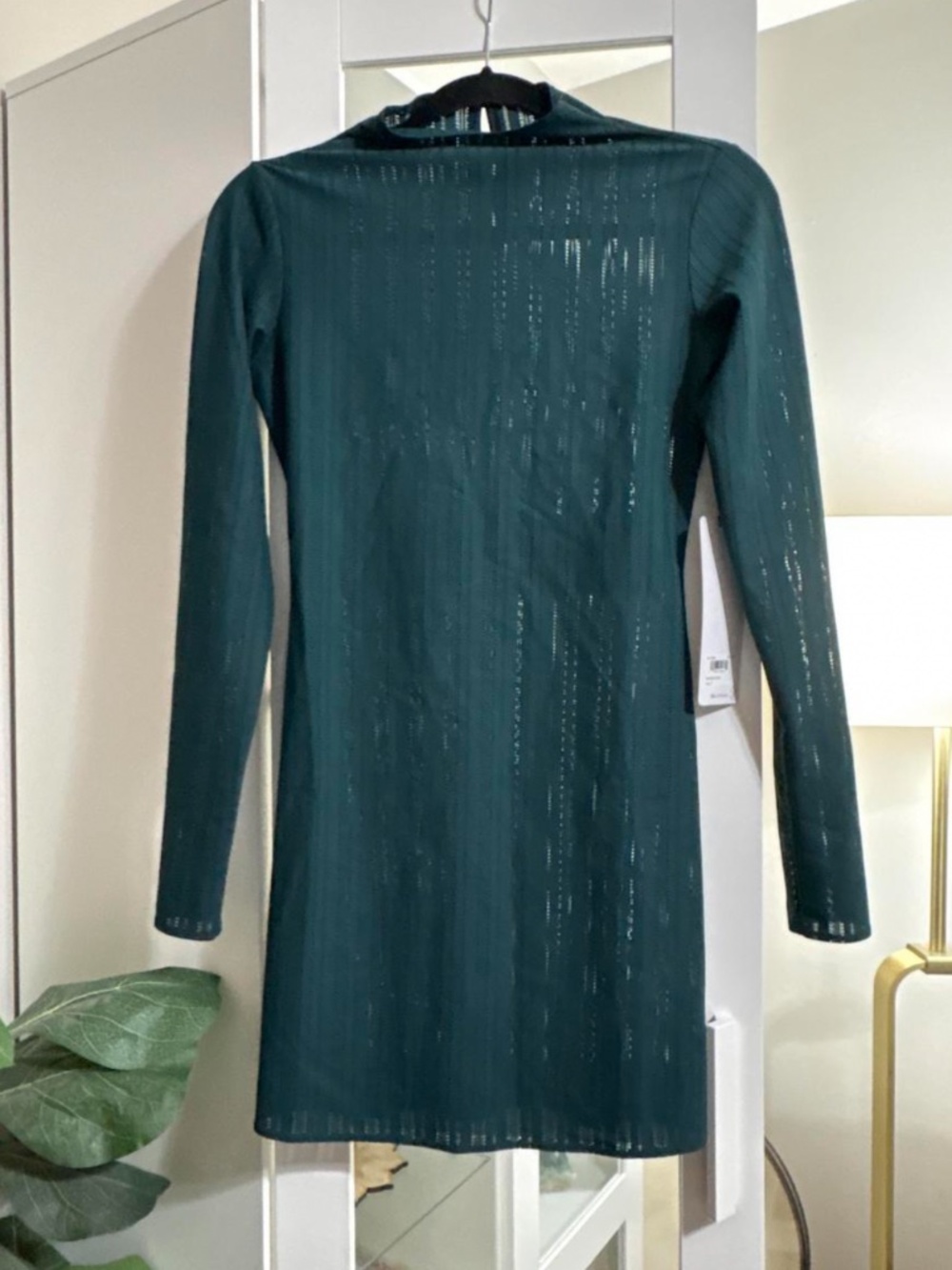 ALO Yoga Euphoria Long Sleeve Dress Midnight Green Small NWT